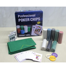 BFS Metal Kutulu 400 Chip Ve 2 Adet İskambil  Kağit Setine Sahip Poker Oyunu Alk3538