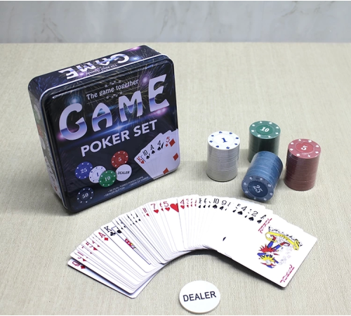 BFS Metal Kutulu 80 Chip Ve 1 Adet İskambil  Kağit Setine Sahip Poker Oyunu Alk3534