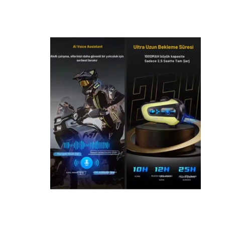 BFS N3x Rgb Işıklı Intercom 3 Kişi Bağlantılı 1000mah Motosiklet Bluetooth Kulaklık Seti
