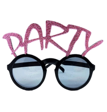 BFS Party Yazılı Simli Pembe Renk Parti Gözlüğü 15x7 Cm