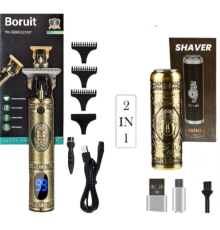 BFS Pro 2 İn 1 Vintage Traş Makinesi Şarjlı Dijital Göstergeli Aliminyum Gövde