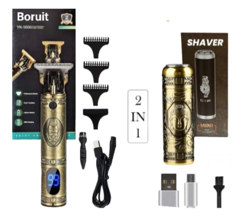 BFS Pro 2 İn 1 Vintage Traş Makinesi Şarjlı Dijital Göstergeli Aliminyum Gövde BFS Pro 2 İn 1 Vintage Traş Makinesi Şarjlı Dijital Göstergeli Aliminyum Gövde