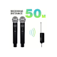 BFS Profesyonel Çiftli Kablosuz Mikrofon Seti Karaoke Şarj Edilebilir 50 Metre Mesafe