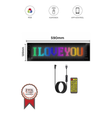 BFS Rp1259 Led Matrix Panel 16x96cm Telefon Kontrollü Kayar Led Animasyon Aydınlatma