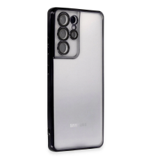 BFS  Samsung Galaxy S21 Ultra Kılıf Razer Lensli Silikon - Siyah