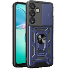 BFS  Samsung Galaxy S25 Kılıf Pars Lens Yüzüklü Silikon - Lacivert