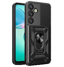 BFS  Samsung Galaxy S25 Kılıf Pars Lens Yüzüklü Silikon - Siyah