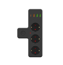 BFS Termal Akım Korumalı Isıya Dayanıklı 3’lü Priz 3x Usb 1x Type-c