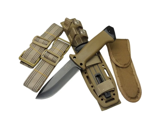 BFS Tiger Tactical Htm 3321 B Kahverengi Outdoor / Survival Bıçak 27cm - Kauçuk Sap, Kılıflı, Kutulu