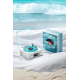 BFS Waves Nostalji Plak Görünümlü Bluetooth Hoparlör 3d Ses Dalgası Retro Müzik Plak Mavi