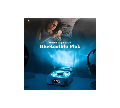 BFS Waves Nostalji Plak Görünümlü Bluetooth Hoparlör 3d Ses Dalgası Retro Müzik Plak Mavi BFS Waves Nostalji Plak Görünümlü Bluetooth Hoparlör 3d Ses Dalgası Retro Müzik Plak Mavi