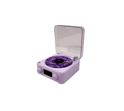 BFS Waves Nostalji Plak Görünümlü Bluetooth Hoparlör 3d Ses Dalgası Retro Müzik Plak Mor BFS Waves Nostalji Plak Görünümlü Bluetooth Hoparlör 3d Ses Dalgası Retro Müzik Plak Mor