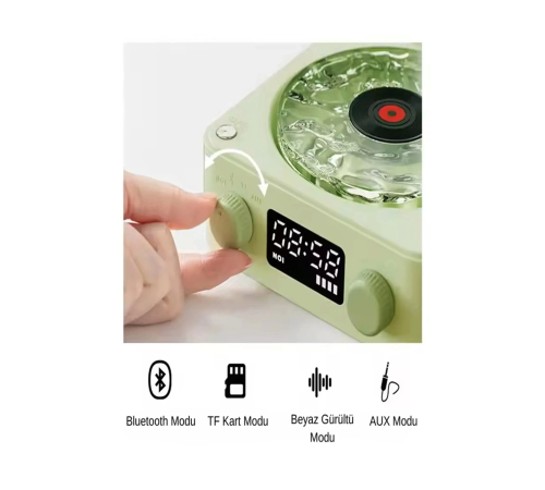 BFS Waves Nostalji Plak Görünümlü Bluetooth Hoparlör 3d Ses Dalgası Retro Müzik Plak Yeşil BFS Waves Nostalji Plak Görünümlü Bluetooth Hoparlör 3d Ses Dalgası Retro Müzik Plak Yeşil