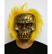 BFS Wild Skull - Bakır Kafatası Sarı Saçlı İskelet Maske