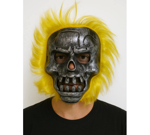BFS Wild Skull - Metal Kafatası Sarı Saçlı İskelet Maske