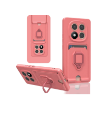 BFS  Xiaomi Redmi Note 14 Pro 5G Kılıf Zuma Kartvizitli Yüzüklü Silikon - Pembe