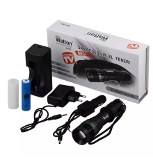 Black Wt-037-şarjlı Zoomlu Acil Durum Feneri
