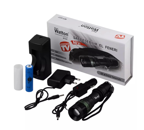 Black Wt-037-şarjlı Zoomlu Acil Durum Feneri Black Wt-037-şarjlı Zoomlu Acil Durum Feneri