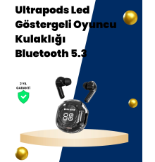 Bluetooth 5.3 Kablosuz Kulaklık 30mm Sürücü LED Ekranlı Mikrofonlu