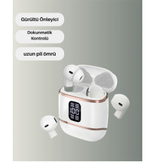 Bluetooth 5.3 Kulaklık – 4 Adet, Çift Kulaklıklı, Dijital Göstergeli, ANC + ENC
