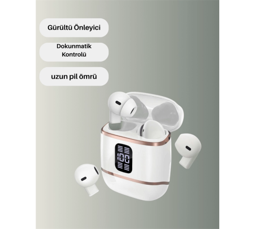 Bluetooth 5.3 Kulaklık – 4 Adet, Çift Kulaklıklı, Dijital Göstergeli, ANC + ENC Bluetooth 5.3 Kulaklık – 4 Adet, Çift Kulaklıklı, Dijital Göstergeli, ANC + ENC