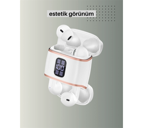 Bluetooth 5.3 Kulaklık – 4 Adet, Çift Kulaklıklı, Dijital Göstergeli, ANC + ENC Bluetooth 5.3 Kulaklık – 4 Adet, Çift Kulaklıklı, Dijital Göstergeli, ANC + ENC