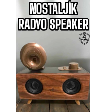 Bluetooth Hoparlör Ahşap Klasik Retro Gramofon Bluetooth Müzik Kutusu