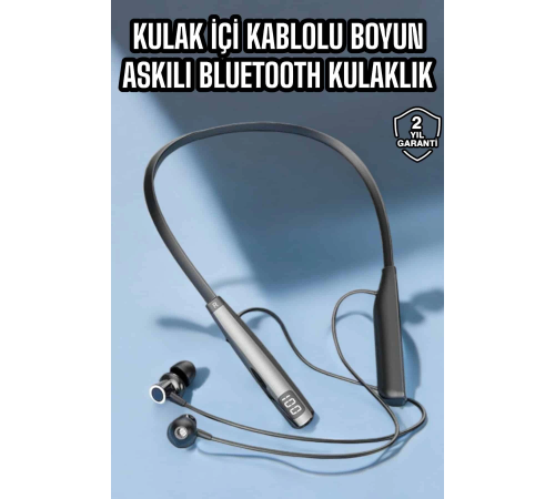 Boyun Askılı Bluetooth Kulaklık Uzun Şarj Süreli Dijital Göstergeli Kablolu Boyun Askılı Bluetooth Kulaklık Uzun Şarj Süreli Dijital Göstergeli Kablolu