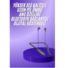 Boyun Bantlı Kablolu Yüksek Ses Kaliteli Bluetooth Kulaklık Uzun Pil Ömrü