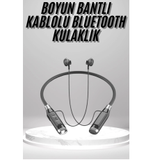 Boyun Bantlı Kulak İçi Kablolu Yüksek Ses Kaliteli Bluetooth Kulaklık