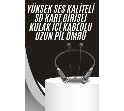 Boyun Bantlı Kulak İçi Kablolu Yüksek Ses Kaliteli Bluetooth Kulaklık Boyun Bantlı Kulak İçi Kablolu Yüksek Ses Kaliteli Bluetooth Kulaklık