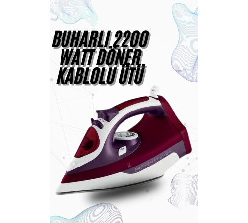 Buharlı Kablolu Ütü 2200 Watt Kireçlenme Önleyici Şok Buharlı