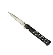 Çakı Metal Siyah 22,5 Cm Yarı Otomatik , Kemerlikli