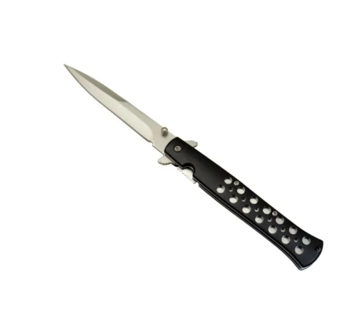 Çakı Metal Siyah 22,5 Cm Yarı Otomatik , Kemerlikli