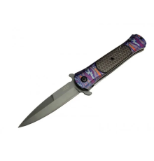 Çakı Mor 22 Cm Yarı Otomatik , Kemerlikli