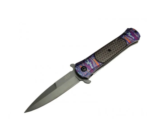 Çakı Mor 22 Cm Yarı Otomatik , Kemerlikli