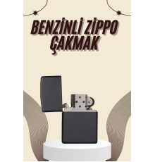 Çakmak Parlak Siyah Zippo Benzinli Çakmak Cep Boy Doldurulabilir