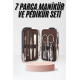 Çantalı 7 Parça Manikür Pedikür Seti Tırnak Makası Cımbız Törpü