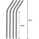 Çelik Pipet Paslanmaz Çelik Metal Meşrubat Pipeti Ve Pipet Temizleme Fırçası Seti 5 Parça