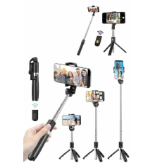 Cep Telefonu Tripod Standı Manyetik Selfie Sopa Bluetooth Uzaktan Kumandalı