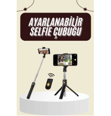 Cep Telefonu Tripod Standı Manyetik Selfie Sopa Bluetooth Uzaktan Kumandalı