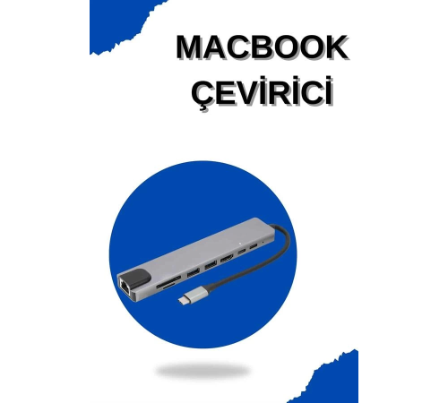 Çevirici Dönüştürücü Adaptör Macbook 3 In 1 Type-C To Hdmı USB 3.0