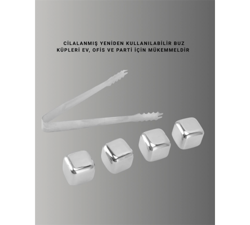 Çevre Dostu Metal Buz Küpü ve Kullanışlı Klips Seti