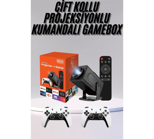 Çift Kollu Game Box Projeksiyon Cihazı Kumandalı Android Tv Dahili Hoparlör Çift Kollu Game Box Projeksiyon Cihazı Kumandalı Android Tv Dahili Hoparlör