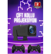 Çift Kollu Projeksiyon Taşınabilir Game Projektör Full Hd 1080P 4k Projeksiyon Gamepad