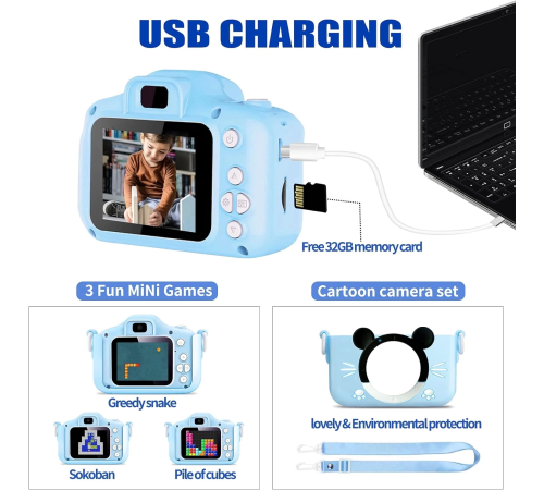 Çocuk Dijital Fotoğraf Makinası 20 Mp Video Kaydedici 2.0 İnç Çift Kameralı Çocuk Dijital Fotoğraf Makinası 20 Mp Video Kaydedici 2.0 İnç Çift Kameralı