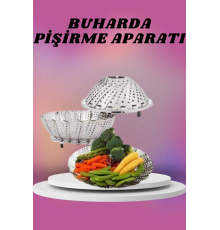 Çok Amaçlı Buharda Sebze Pişirme Haşlama Aparatı Katlanabilir Sebze Sağlıklı Pişirme Aparatı