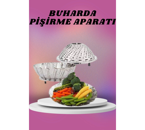 Çok Amaçlı Buharda Sebze Pişirme Haşlama Aparatı Katlanabilir Sebze Sağlıklı Pişirme Aparatı