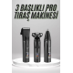 Dijital Göstergeli 3 Başlıklı Tıraş Makinesi Islak Kuru Lazer Öncesi Günlük