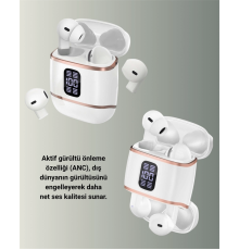 Dijital Göstergeli Bluetooth Kulakiçi Kulaklık – 4’lü Paket, Gürültü Engellemeli